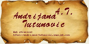 Andrijana Tutunović vizit kartica